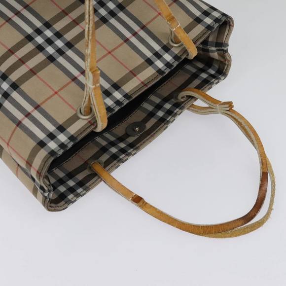 BURBERRY Nova Check Hand Bag Canvas Beige Auth ti2118 - Picture 7 of 16